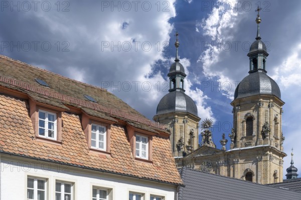 Towers of the parish and pilgrimage church of the Holy Trinity, basilica in Gößweinstein, Upper