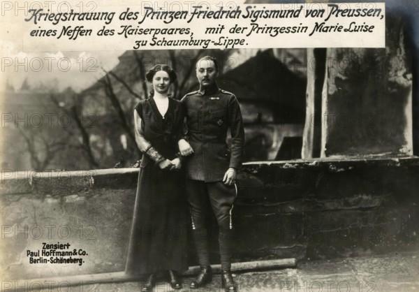 War wedding of Prince Friedrich Sigismund of Prussia, a nephew of the imperial couple, with