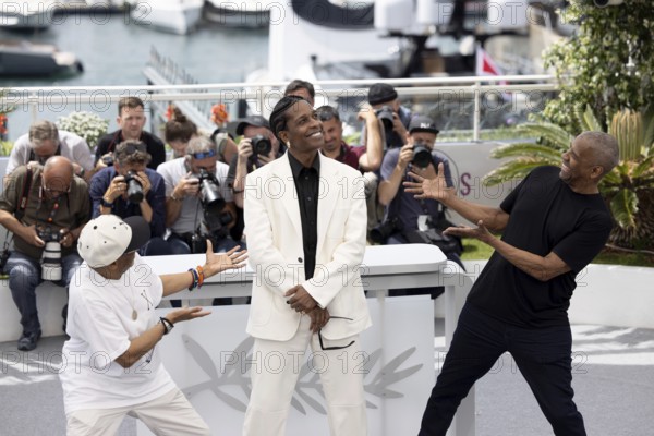 Cannes, France - 19.5.2024: Spike Lee, A$AP Rocky and Denzel Washington during the photocall for -