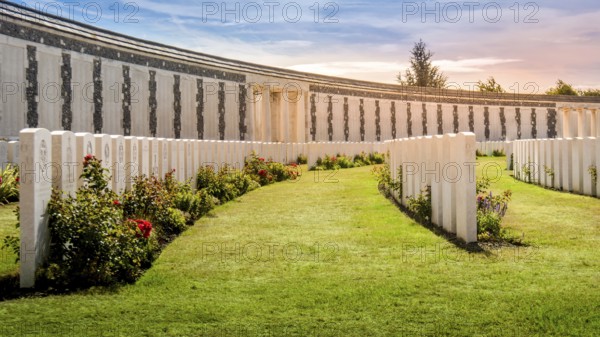 Passendale, West Flanders, Belgium, Aug. 2018: view on the Tyne Cot Commonwealth War Graves