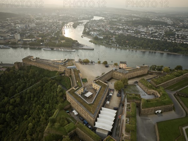 Ehrenbreitstein Fortress is situated 118 metres above the Rhine opposite the mouth of the Moselle