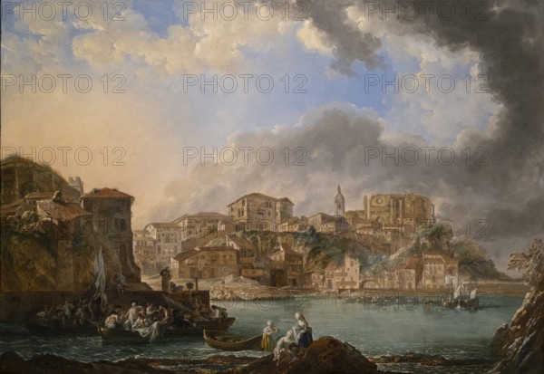 View of Bermeo, Luis Paret and Alcazar, 1783, oil on copper, Museo de Bellas Artes, Bilbao, Spain,