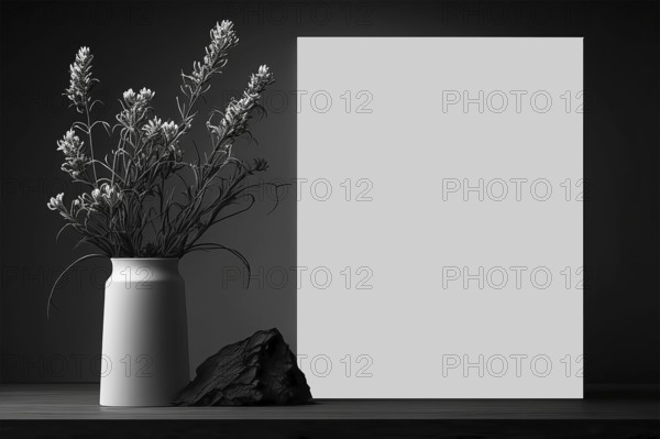Home interior poster mock up with vertical frame, wall mockup interior. Wall art. 3d rendering, 3d