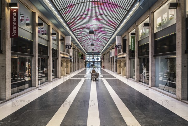 Brussels, Belgium, 01 28 2018: Ravenstein Gallery, an art- and shopping place designed by Horta in