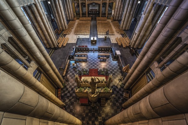 Koekelberg, Brussels Capital Region, Belgium, 10 30 2019 Art deco interior design the Catholic