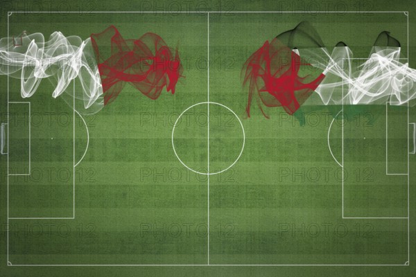 Malta vs Palestine Soccer Match, national colors, national flags, soccer field, football game,