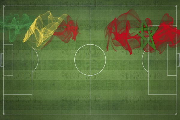 Republic of the Congo vs Morocco Soccer Match, national colors, national flags, soccer field,