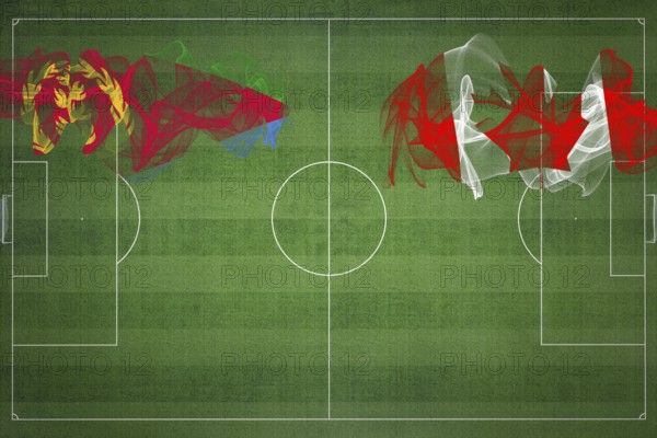 Eritrea vs Canada Soccer Match, national colors, national flags, soccer field, football game,
