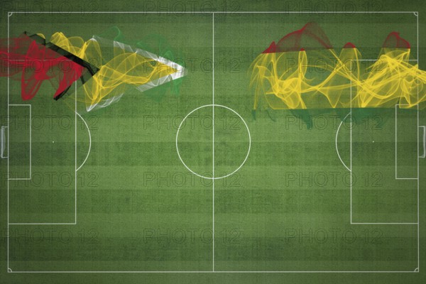 Guyana vs Bolivia Soccer Match, national colors, national flags, soccer field, football game,