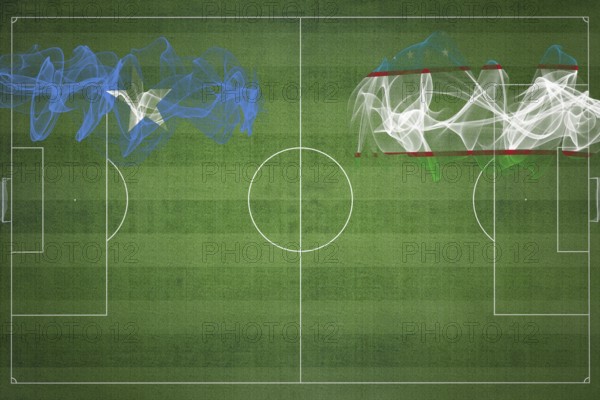 Somalia vs Uzbekistan Soccer Match, national colors, national flags, soccer field, football game,