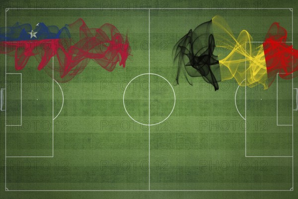 Samoa vs Belgium Soccer Match, national colors, national flags, soccer field, football game,