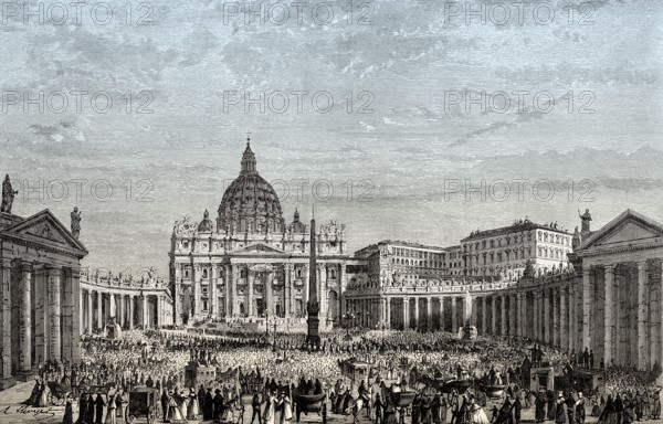 The Papal Basilica of St. Peter in the Vatican and St. Peter's Square in Vatican City, Rome, Italy,