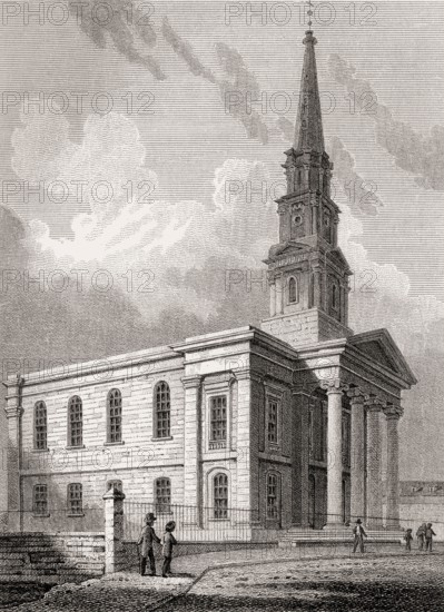 North Leith Parish Church, Edinburgh, Scotland, 19th century, Views in Edinburgh by J. & H. S.