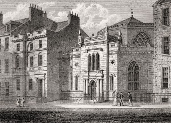 St George's Chapel, York Place, Edinburgh, Scotland, 19th century, Views in Edinburgh by J. & H. S.