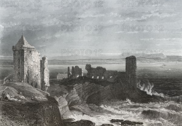 St Andrew's Castle, a picturesque ruin located in the coastal Royal Burgh of St Andrews, Fife,
