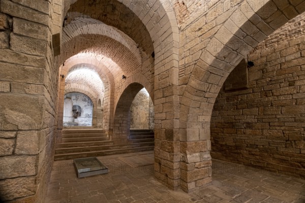 Pre-romanesque church, Royal Monastery of San Juan de la Peña, Botaya, Huesca, Aragon, Spain,