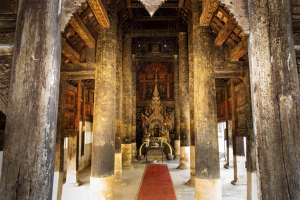 Ancient lanna style Vihara Chamma Dhevi at Wat Pong Yang Kok in Hang Chat District, Lampang,