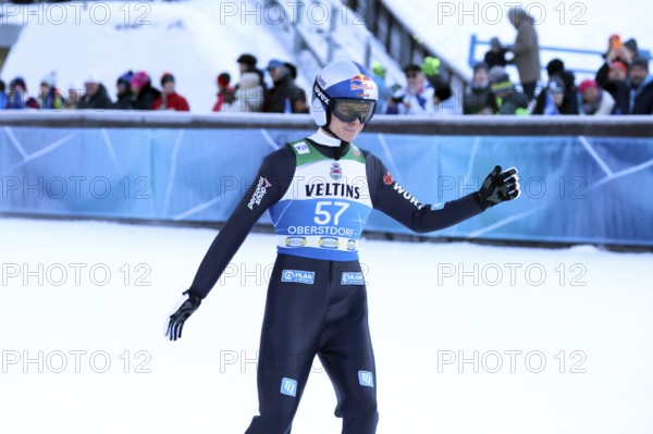 Andreas Wellinger (SC Ruhpolding) at the qualification for the opening ski jumping event of the