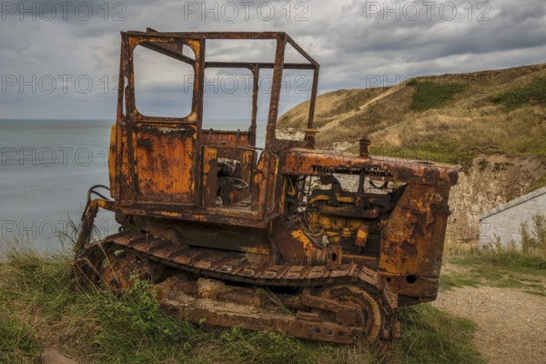 Flamborough, East Riding of Yorkshire, England, UK, September 14, 2018: An old rusty crawler on the
