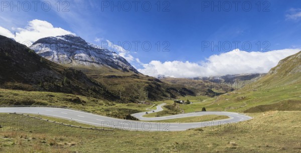 Alpine road on the Julierpass in Switzerland
