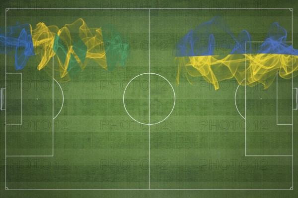 Saint Vincent and the Grenadines vs Ukraine Soccer Match, national colors, national flags, soccer