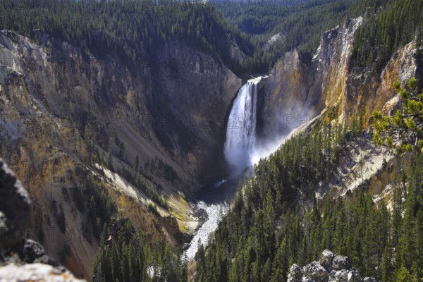Sparkling falls in a canyon of Yellowstone national park. More magnificent pictures from the