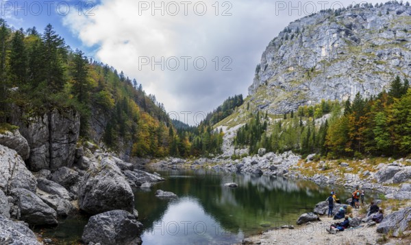 ?rno lake, route to Mount Triglav from Lake Bohinj, Triglav National Park, Julian alps. Slovenia,