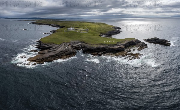 A drone panorama landscape of St. John's Point and the lighthouse in Donegal Bay in the northwest