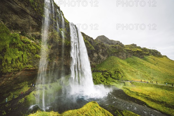 Gljufrafoss, or Gljufrabui, waterfall, a small waterfall hidden on a narrow canyon near the more