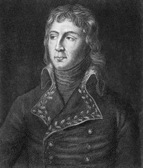 Louis Desaix (1768-1800) on engraving from 1859. French general and military leader. Engraved by