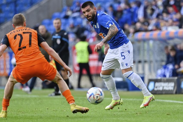 POZNAN, POLAND - FEBRUARY 19, 2023: Football match Polish PKO Ekstraklasa between Lech Poznan vs