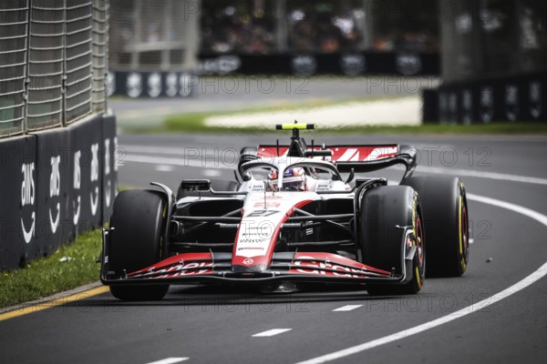 MELBOURNE, AUSTRALIA, APRIL 01: Nico Hulkenberg of Germany drives the Haas F1 VF-23 Ferrari on race