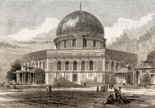 Al-Aqsa mosque, Temple Mount in the Old City of Jerusalem, 19th century