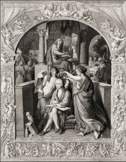 Glorification of Wolfgang Amadeus Mozart, 1756 – 1791, composer of classical music, First Viennese