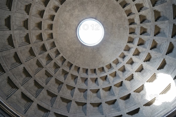 Rome, Italy, August 18, 2016: Indoor view of Pantheon of Agripa in Rome. The Pantheon is a former