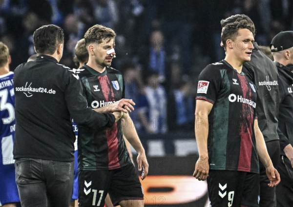 Football 2nd Bundesliga, Hertha BSC Berlin, 1.FC Magdeburg from left Christian Titz 1.FC Magdeburg,