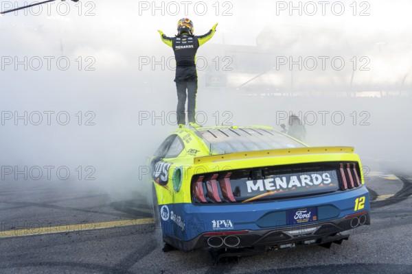 NASCAR Cup Series Driver Ryan Blaney (12) celebrates his win for the NASCAR Cup Series Championship