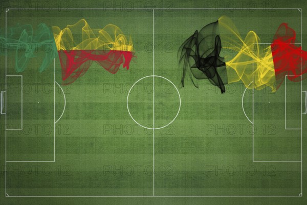 Benin vs Belgium Soccer Match, national colors, national flags, soccer field, football game,
