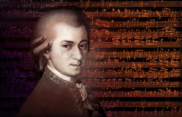 Wolfgang Amadeus Mozart, 1756 – 1791, composer of classical music, First Viennese School, notesheet