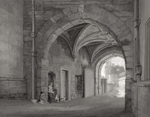 Norman Gate at Windsor Castle, 1767, royal residence at Windsor, Berkshire, England, UK, after Paul