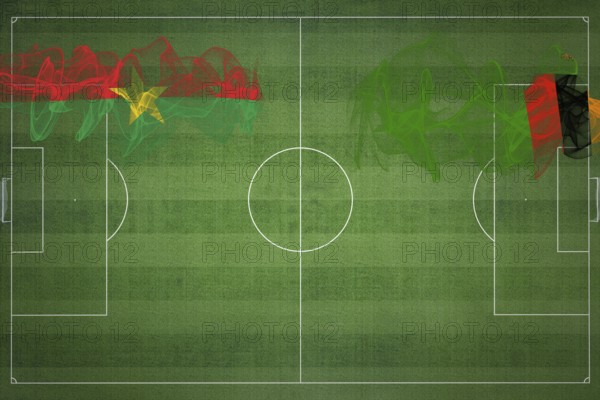 Burkina Faso vs Zambia Soccer Match, national colors, national flags, soccer field, football game,