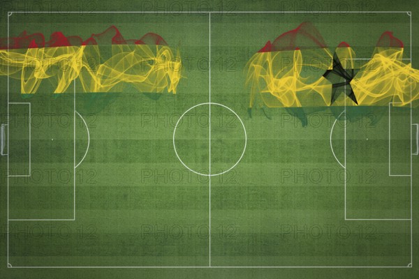 Bolivia vs Ghana Soccer Match, national colors, national flags, soccer field, football game,