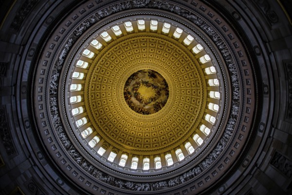 United States Capitol ceiling painting of the (United States Capitol). Shooting Location: