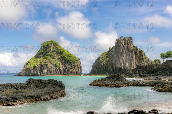 Fernando de Noronha, Brasil. Turquoise water around the Two Brothers rocks, UNESCO World Heritage