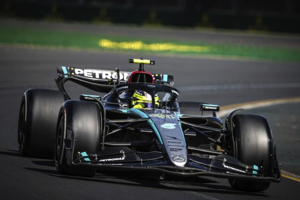 MELBOURNE, AUSTRALIA, MARCH 24: Lewis Hamilton of Great Britain drives the Mercedes AMG Petronas F1