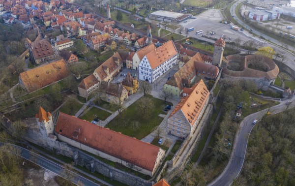 Aerial view of Spital, Spitalbastei, Spitalbastion, Stöberleinsturm, Reichsstadthalle, youth