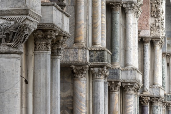 Venice, St Mark's Square (Piazza San Marco), St Mark's Basilica (Basilica di San Marco), columns