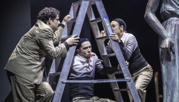 Trial based on Franz Kafka at the Maxim Gorki Theatre in Berlin in a production by Oliver Frljic .