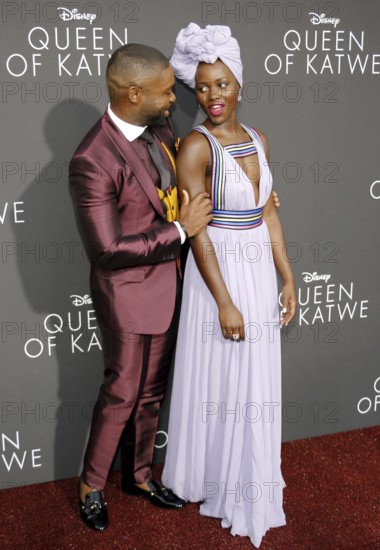 David Oyelowo and Lupita Nyong'o at the Los Angeles premiere of 'Queen Of Katwe' held at the El