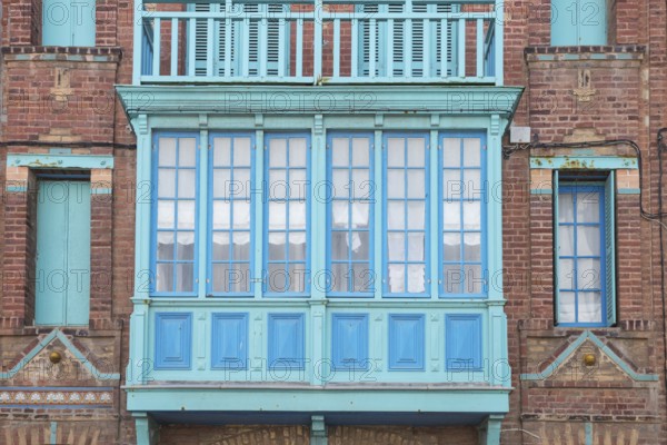 Belle Epoque houses along the French coast. Typical colorful Belle Epoque houses in Art Nouveau